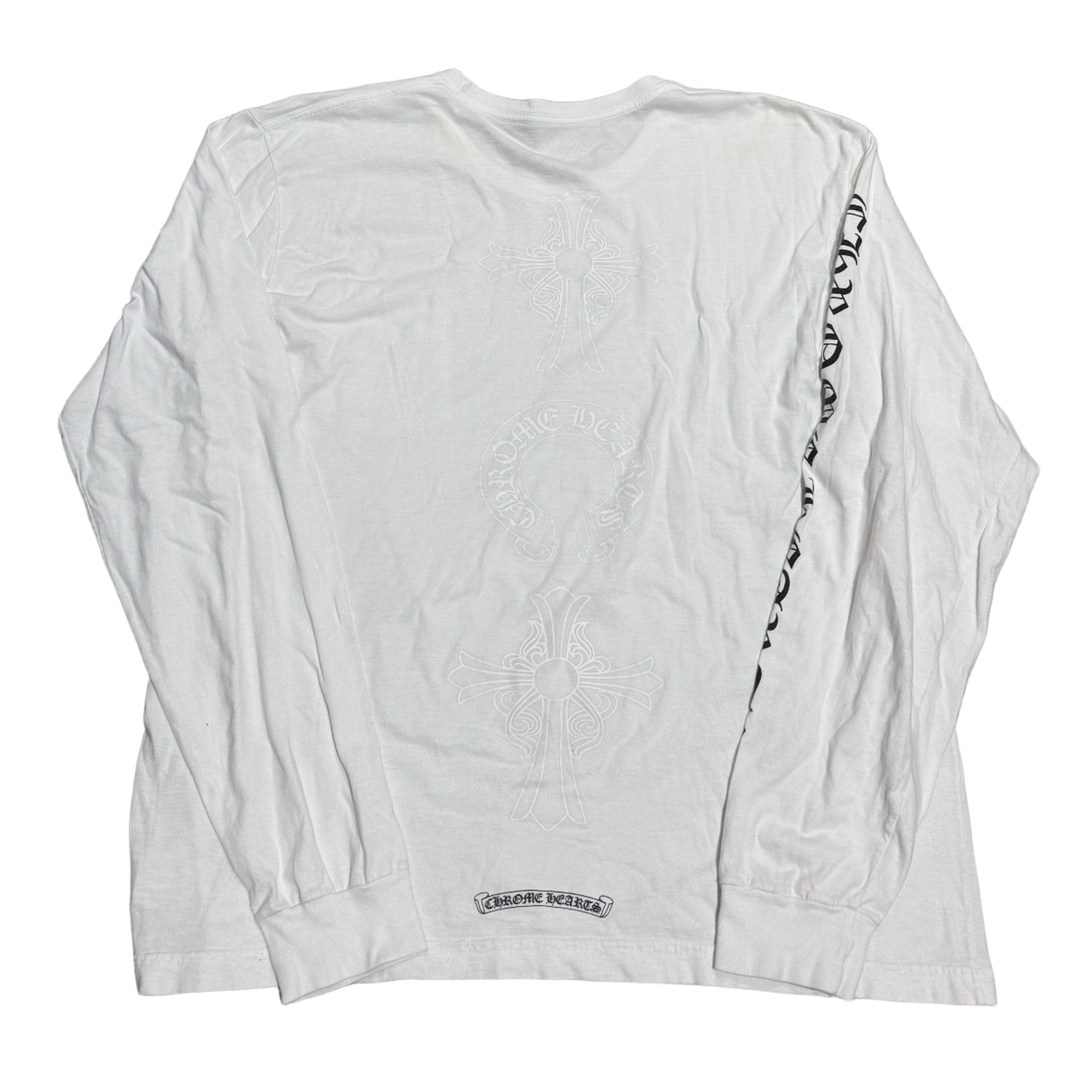 CHROME HEARTS 'CROSS LOGO' WHITE LONGSLEEVE