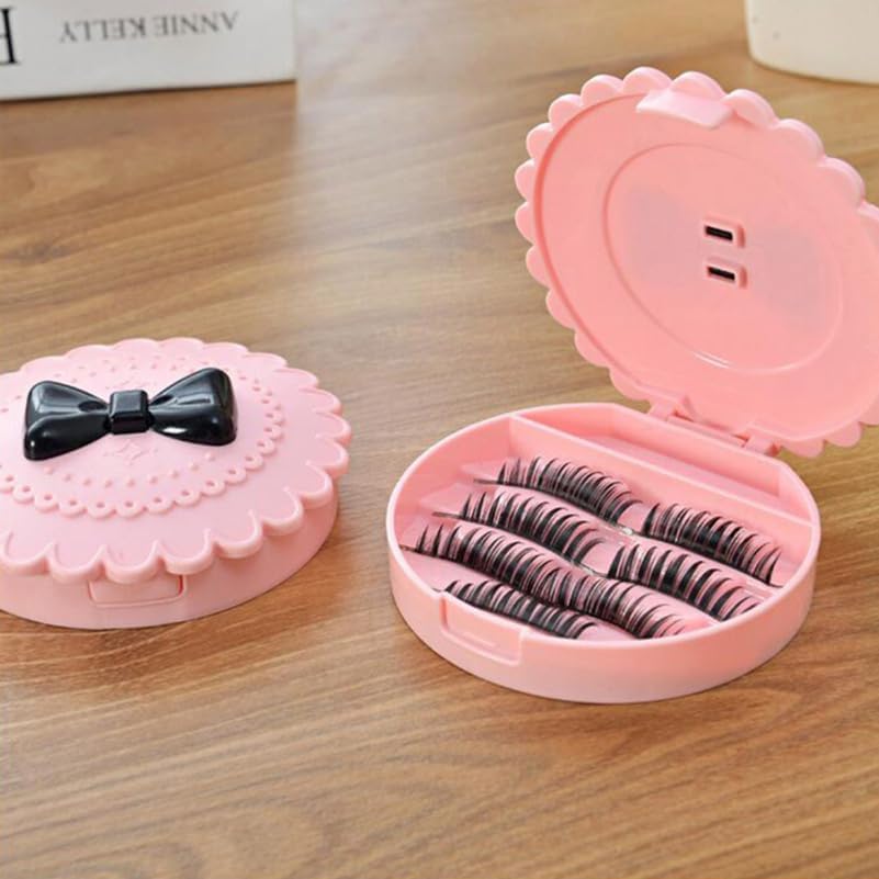 FRCOLOR Eyelash Organizer False Eyelash Acrylic Organizer Eyelash Case Cosmetic Eyelash Box, Pink
