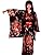 Lady Lazy Kimono, Hell Girl Cosplay Kimono, Long Kimono, Yukata, Floral Pattern, Long Sleeves, Black