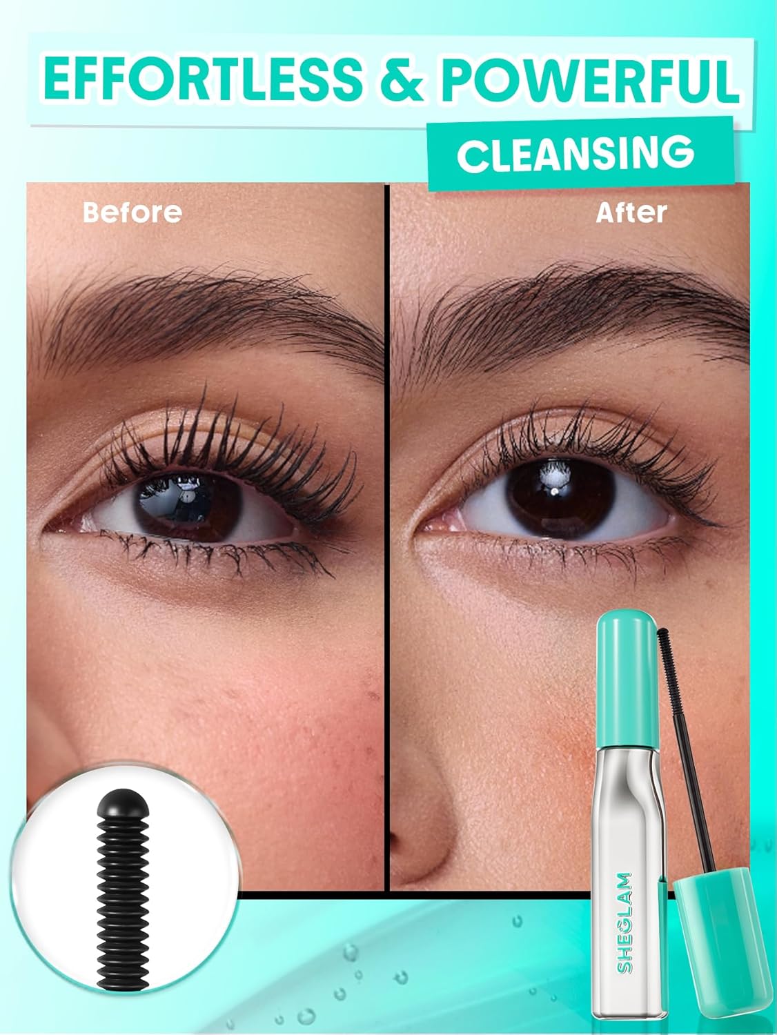 SHEGLAM Eyelash Remover, Waterproof Mascara Without Scrubbing, Formulated with Peptile Lash, Protects Eyelashes