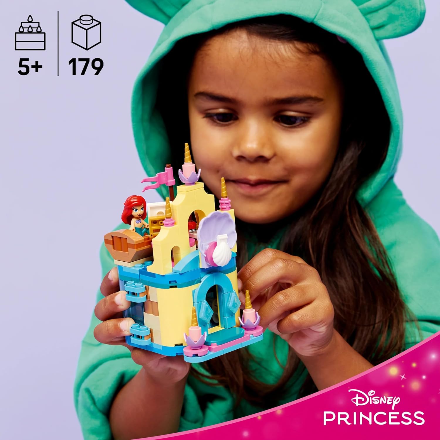 Lego 43285 Disney Princess Ariel's Magic Mini Palace Toy Birthday Present Blocks Educational Girls Boys Children 5 6 7 8 Years Old Disney Goods Interior Stylish