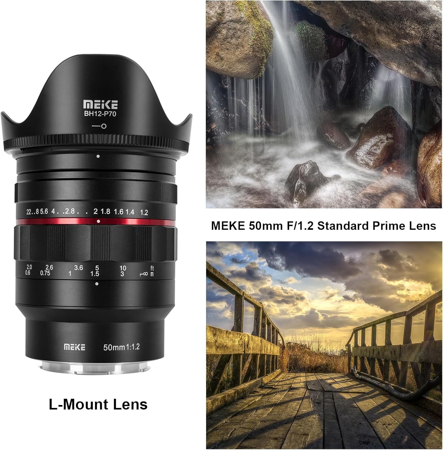 MEKE 50mm F1.2 Large Aperture Manual Focus Full Frame Lens for Panasonic Lumix Sigma Leica L-Mount Camera S1H S1 S5 S1R SL SL2 FP FPL S5 Mark II