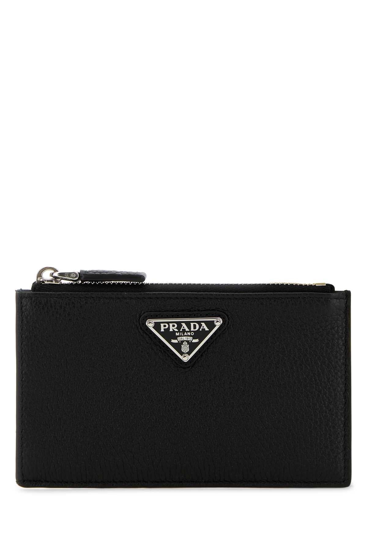 Prada プラダ ブラック レザー カード ホルダー - Image 2