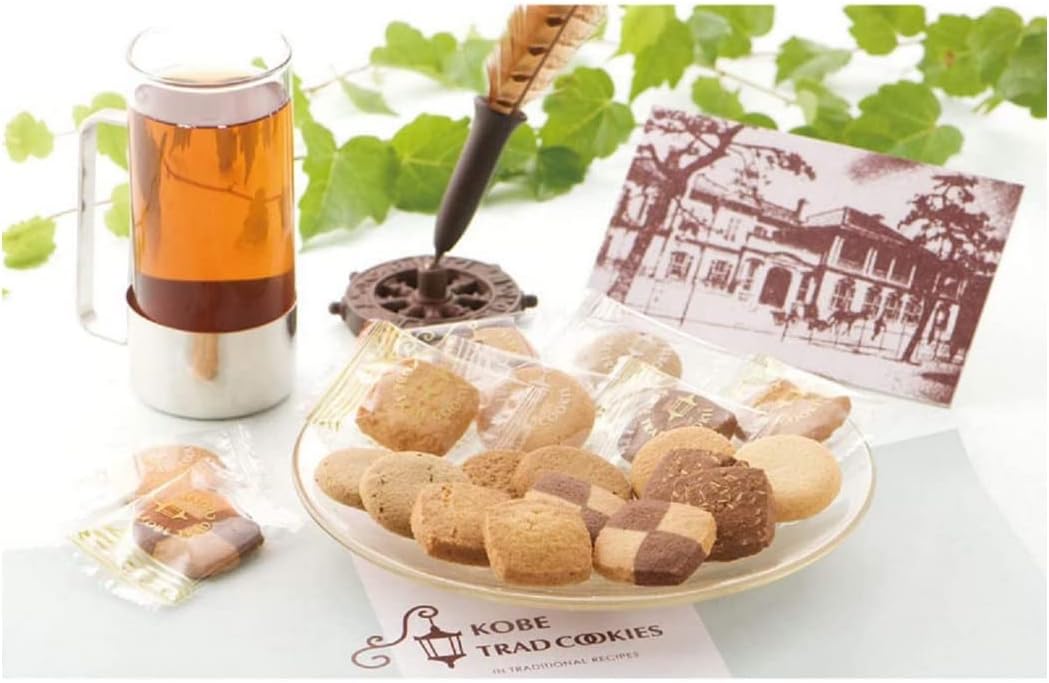 Kobe Traditional Cookies, Assorted Cookies, 39 Individually Wrapped, Bite Size, Recommended Sizes for Women, Coconut, Tea, Chocolate Almond, Cafe Caramel, Mosaic, Plain, TC-15N