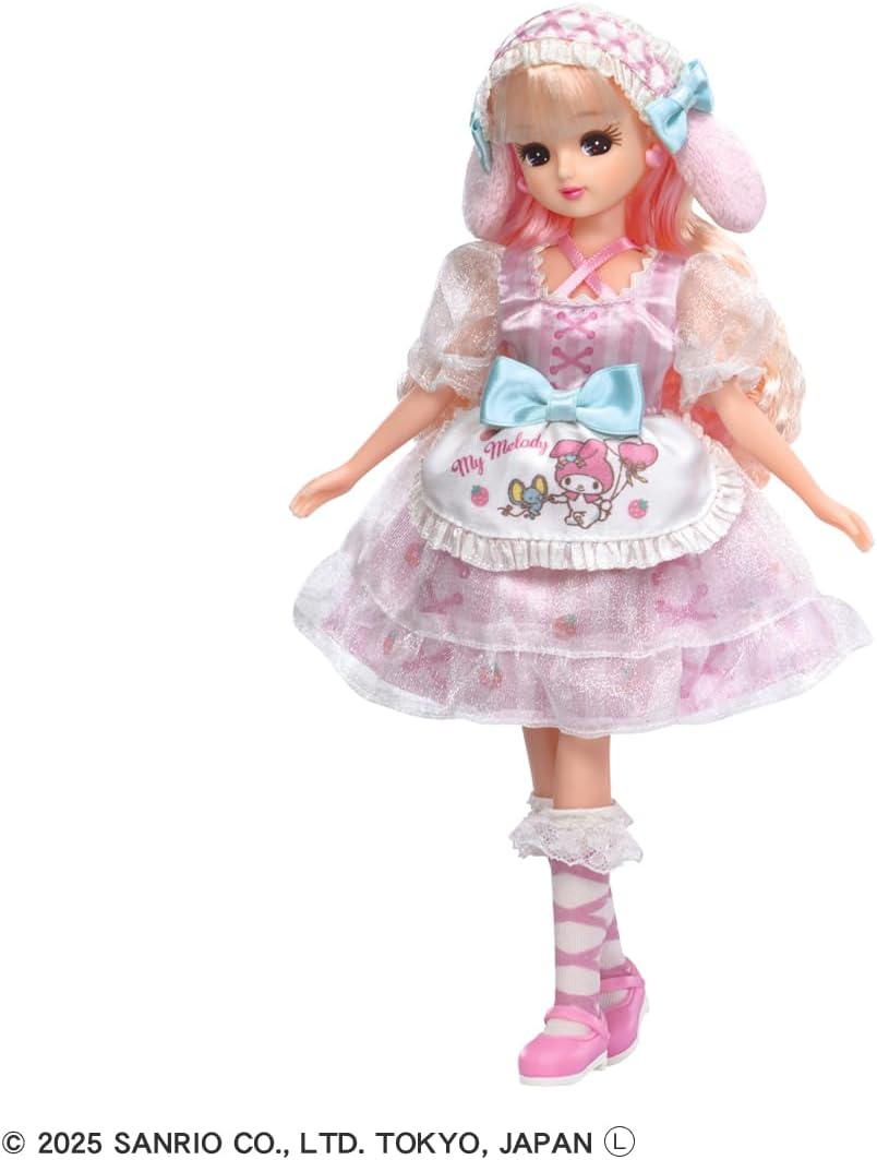 Takara Tomy Licca-chan Doll LD-28 Lovely My Melody Licca-chan Dress-up Pretend Play Toy for Ages 3 and Up