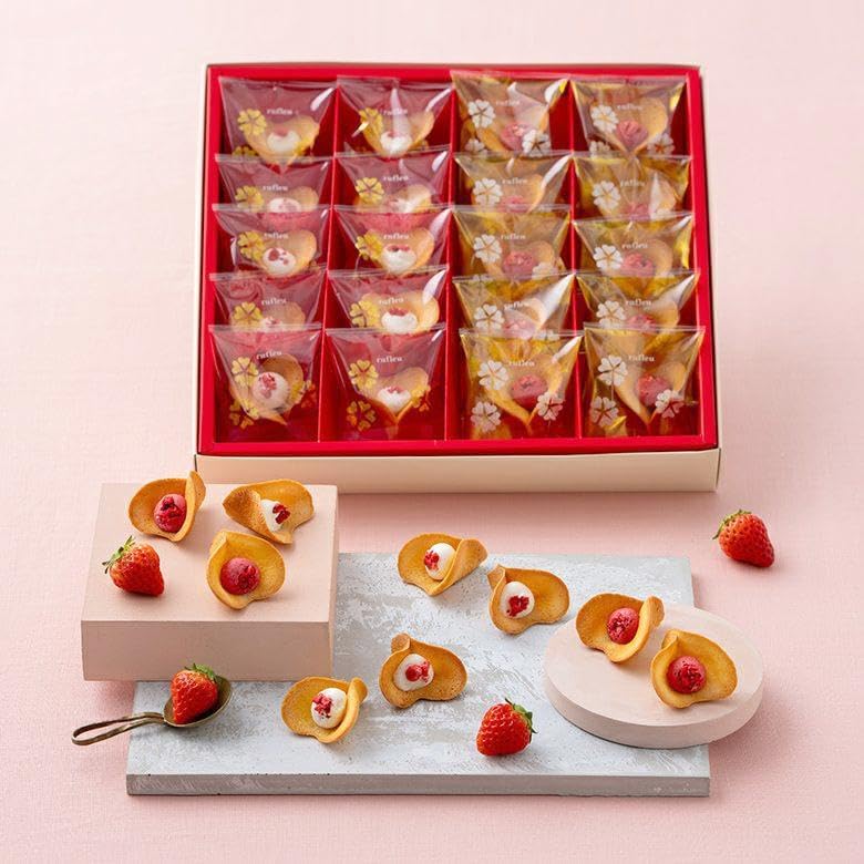 KINEEL Ruffle 20 pieces (Vanilla・Berry Berry) / Halloween Year-end Gift Sweets Western Confectionery Sweets Langue de Chat Gift Celebration Return Hand-carried Gift Assortment Individual Packaging
