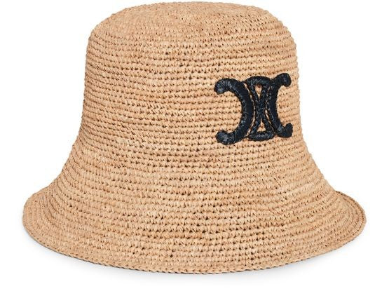 CELINE Triomphe bucket hat in raffia - Image 2