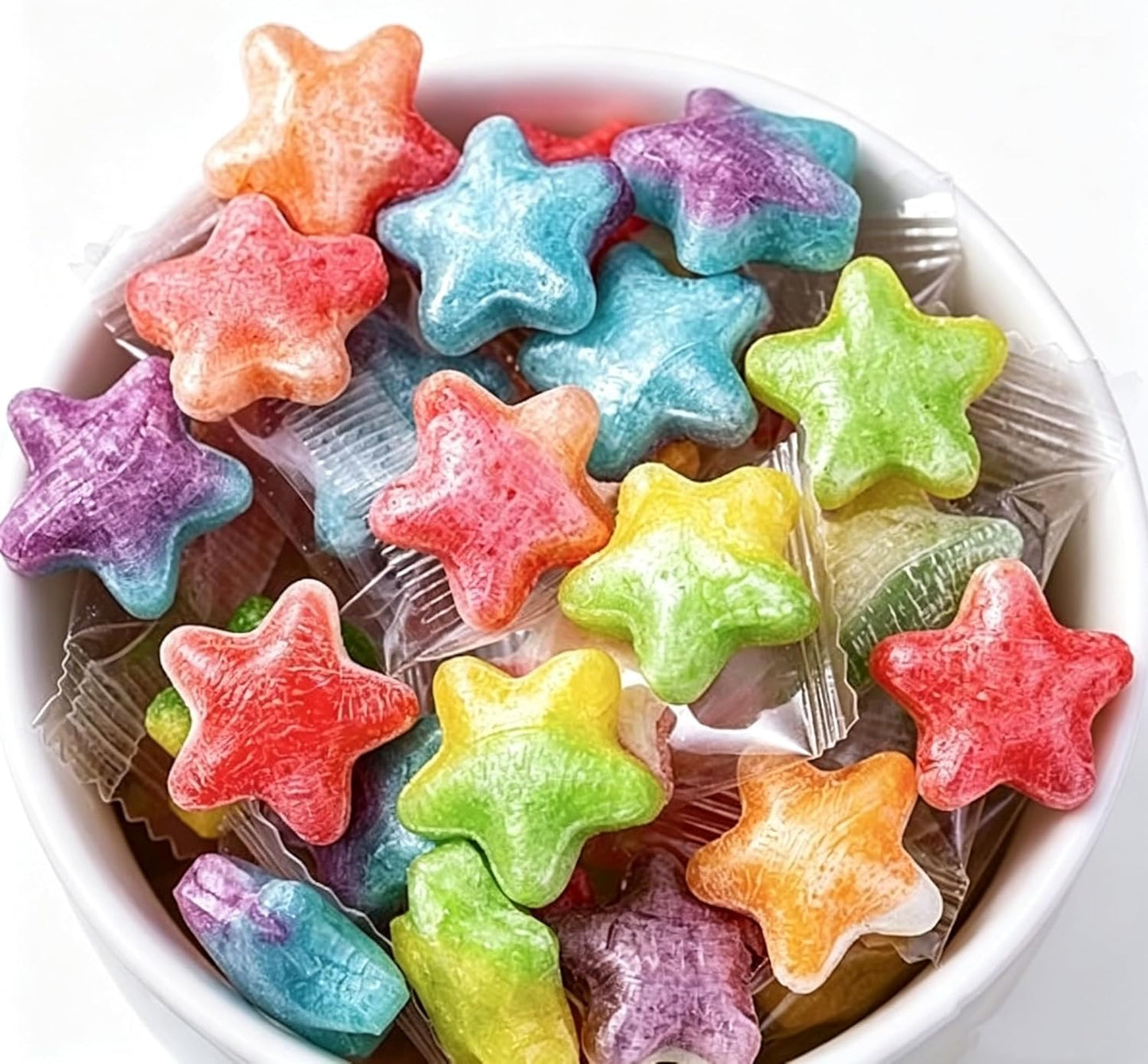 セイカオエン あめ ミルク味の星型キャンディ キャンディ ぶどう・いちご・パイナップル・白桃 個包装 おやつ 夏バテ防止 お祭り お配り用 大容量 (星型+ハート飴300g(約140個)) [並行輸入品]