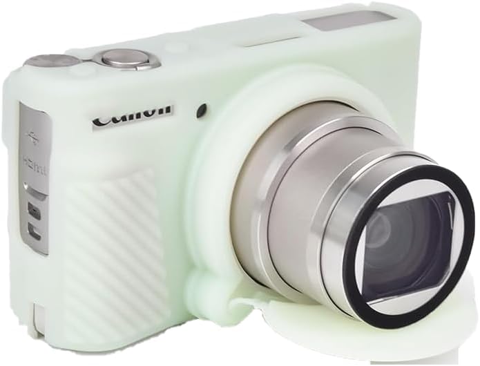 RGTUONT Digital Camera Silicone Case Compatible with Canon Powershot SX740/SX730 HS Soft Rubber Cover with Removable Lens Cover - No Slip and Detach (Jelly Green)