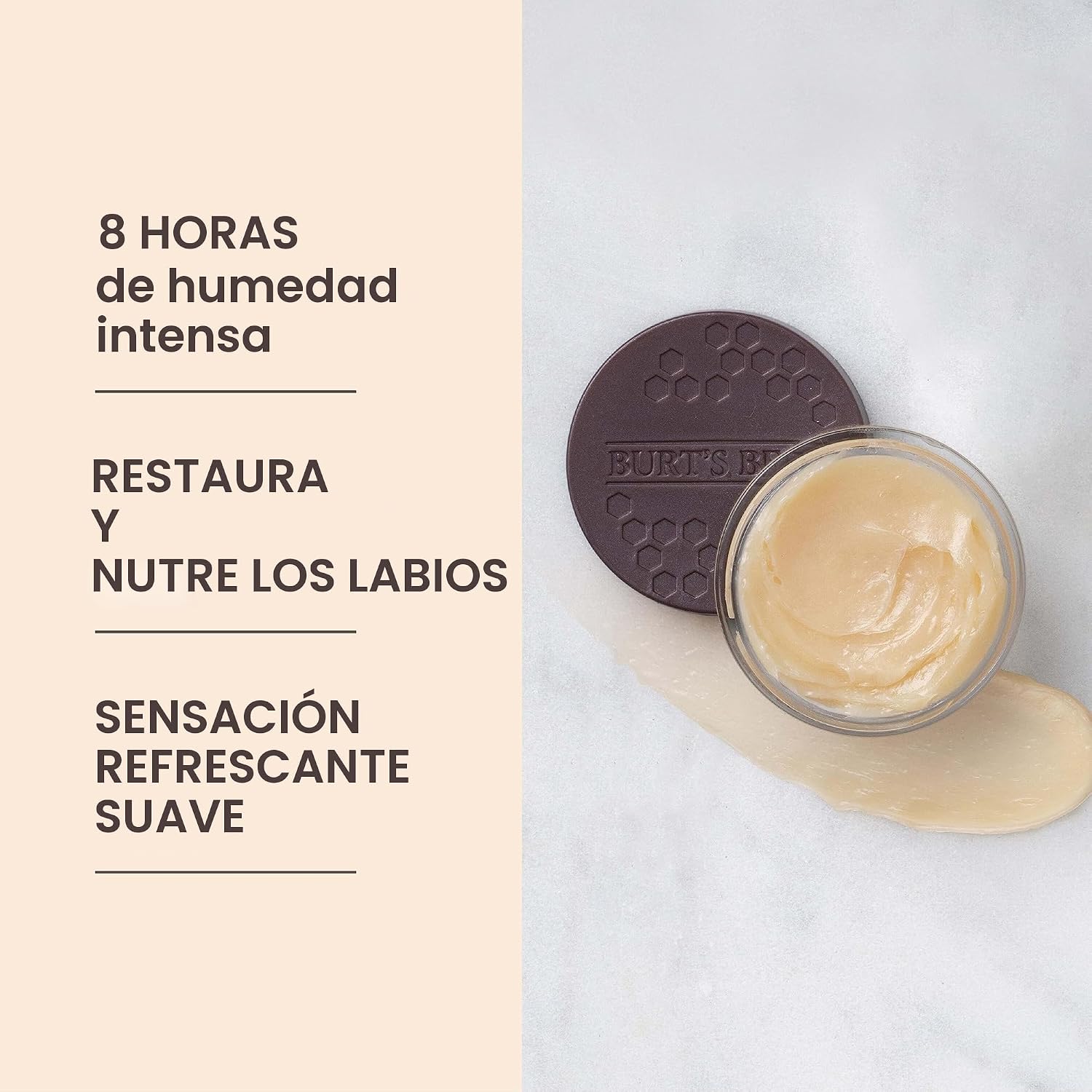 Burt's Bees Tratamiento intensivo de labios original durante la noche, hidratante, restaurador, reduce las líneas finas, vitamina E, aceites de ceramidas, cuidado de labios de origen natural, 0.25