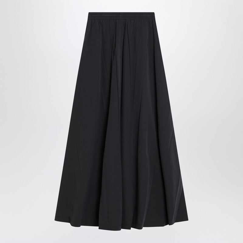 Balenciaga バレンシアガブラックウォッシュコットンマキシスカート - Image 2