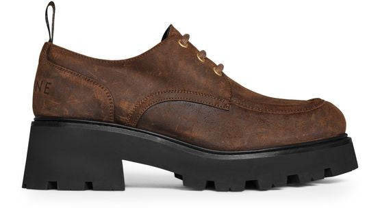 Celine Triomphe derbies in waxed suede calfskin - Image 2