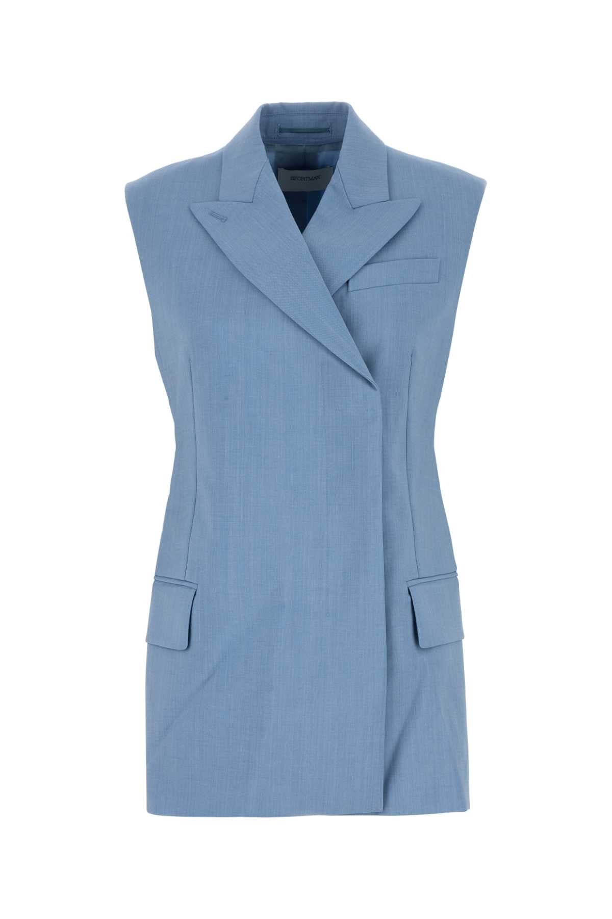 Sportmax SportMaxライトブルーウールブレンドILEXベスト - Image 2