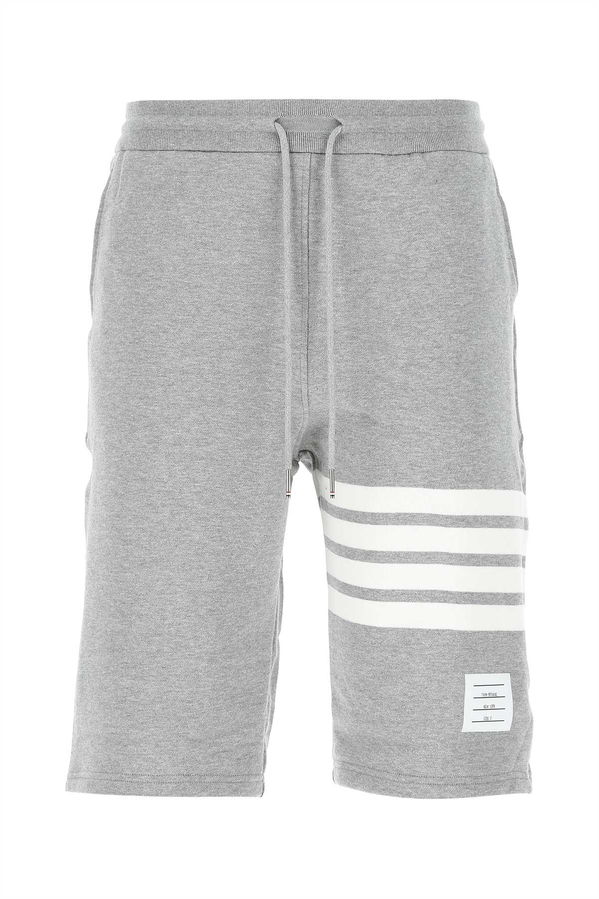 Thom Thom Browne Melange Grey Cotton Bermuda Shorts - Image 2