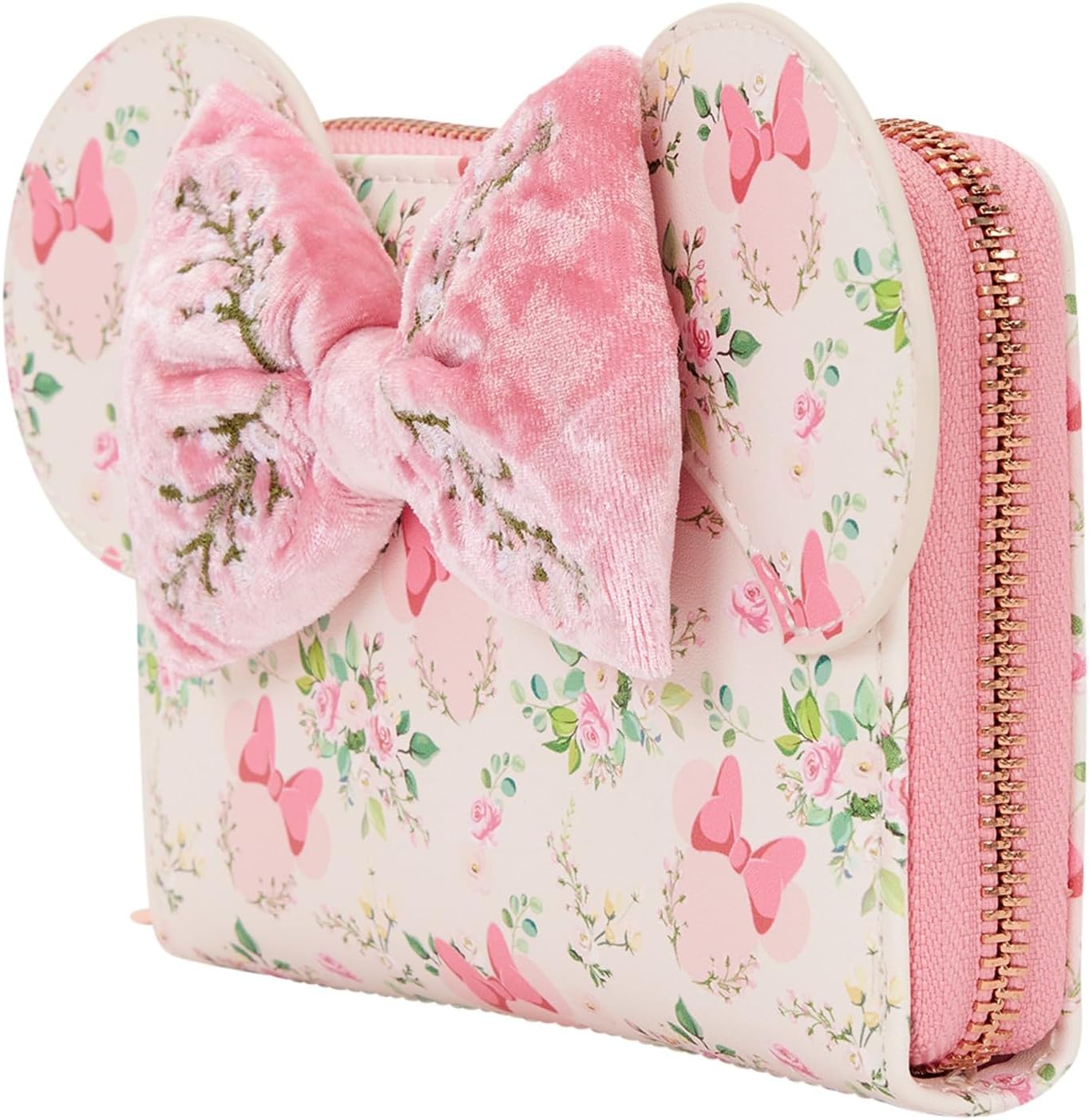 Loungefly Cartera Floral de Minnie Mouse con Cremallera Alrededor