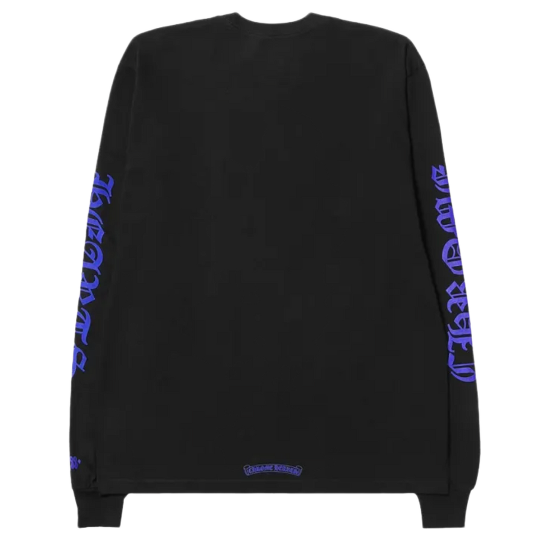 CHROME HEARTS 'BLUE LOGO' 1988 BLACK LONGSLEEVE TEE