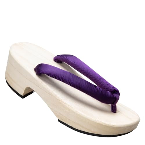 Japanese Clogs, Slippers, Women's Clogs, White Wood, Thick Soles, Summer, Ladies, Yukata Geta, Japanese Clothes, Accessories, Multicolor, Easy to Wear, Rubber Included, Summer