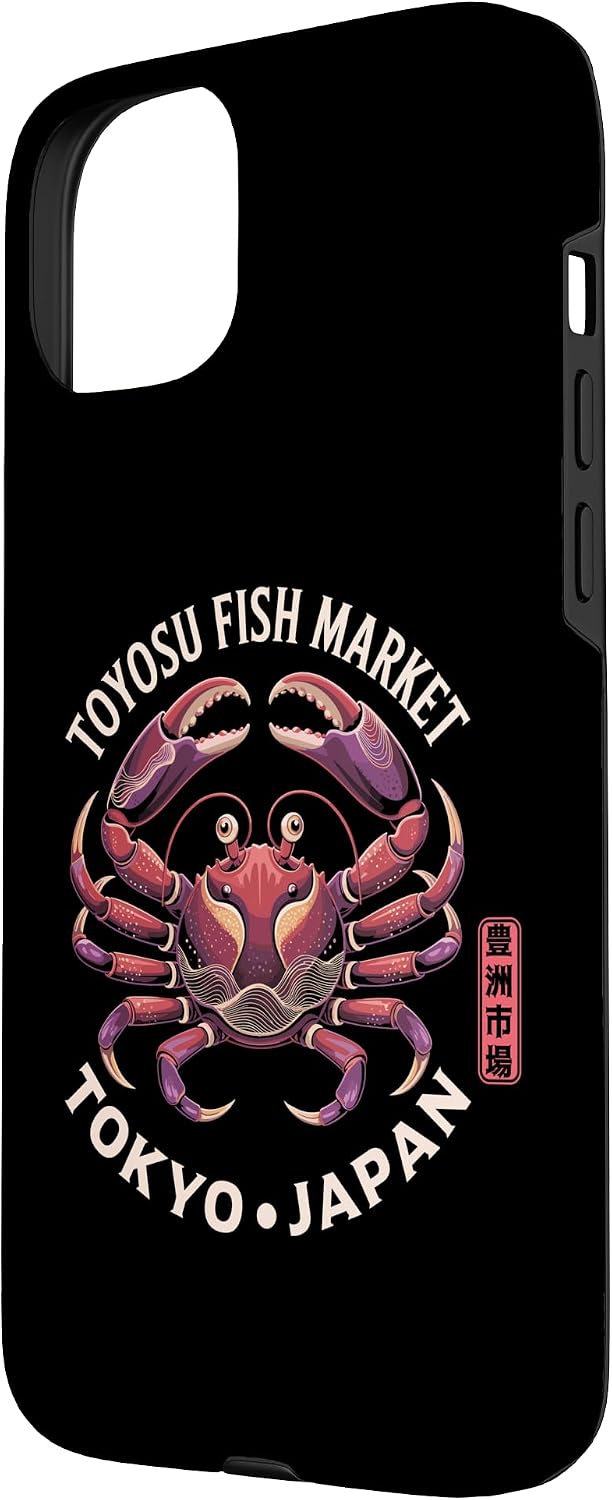 豊洲魚市場 東京ジャパン かに 漢字 お土産 スマホケース iPhone 15 Plus 用