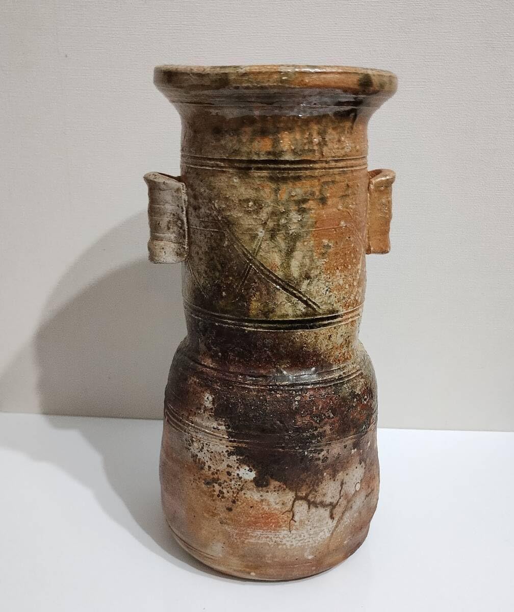 伊賀焼 香山 花器 伝統工芸品 茶道具 双耳花生