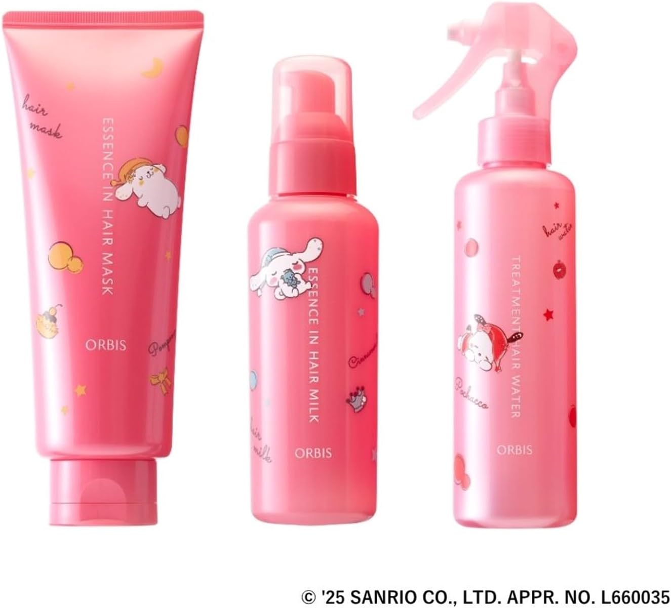 Orbis 3 Piece Set Sanrio Characters Limited Collaboration Design (Hair Milk/Hair Water/Hair Mask) Hair Treatment