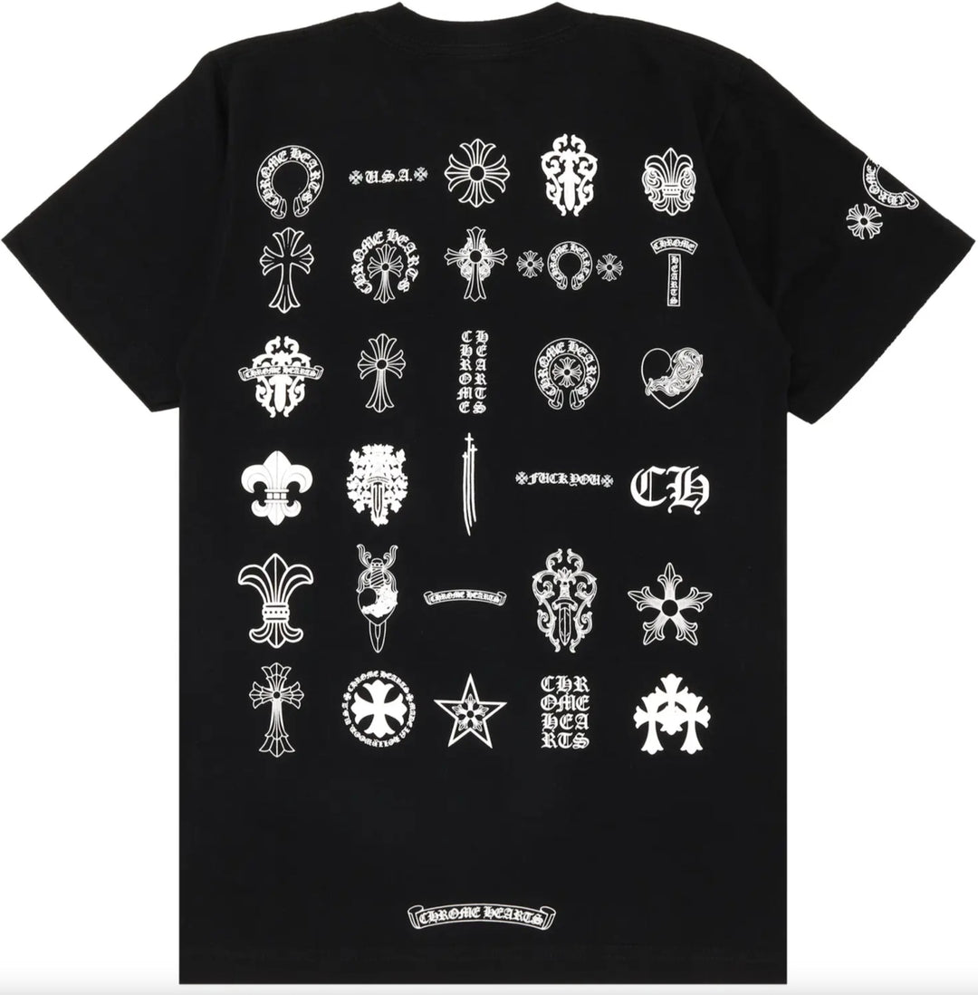 CHROME HEARTS 'MULTI LOGO' BLACK TEE