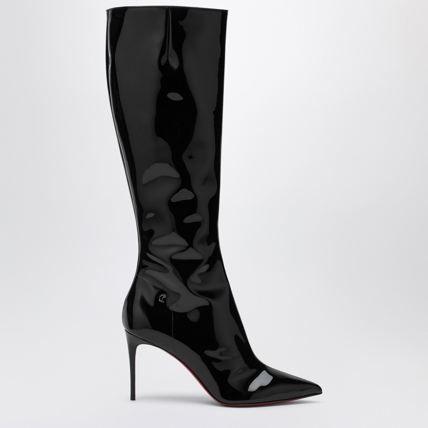 Christian Louboutin クリスチャンルブタンハイブラックパテントレザーブーツ - Image 2