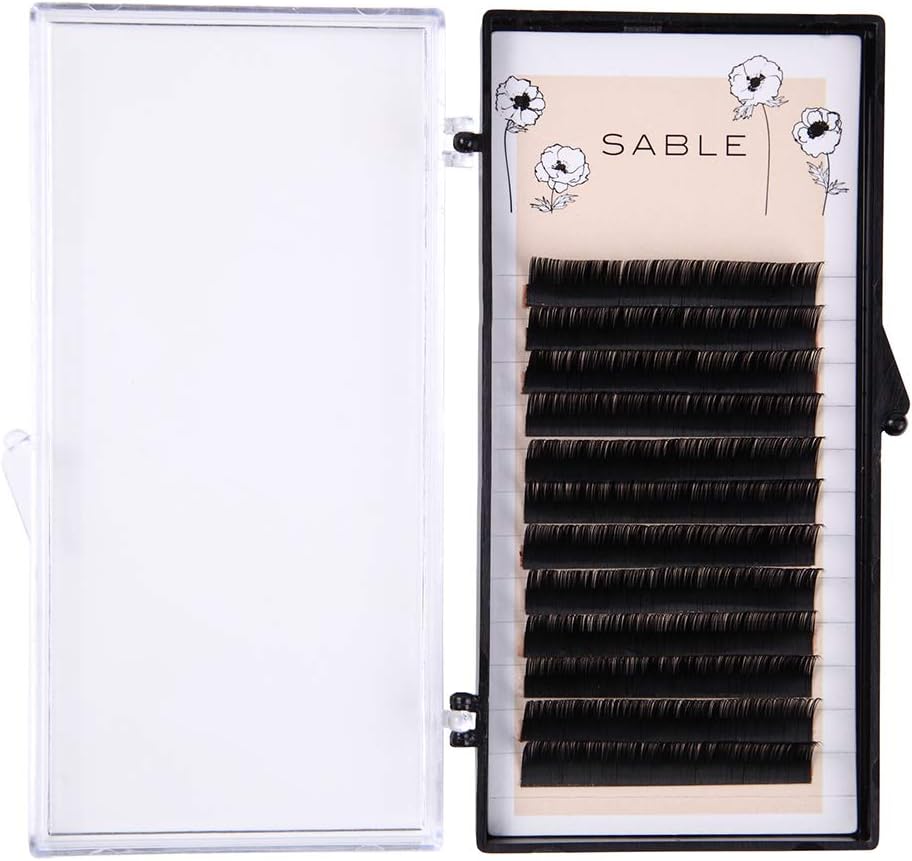 THREE JUICY Sable Eyelash Extensions D Curl Thickness 0.006 inch (0.15 mm) (10 mm)