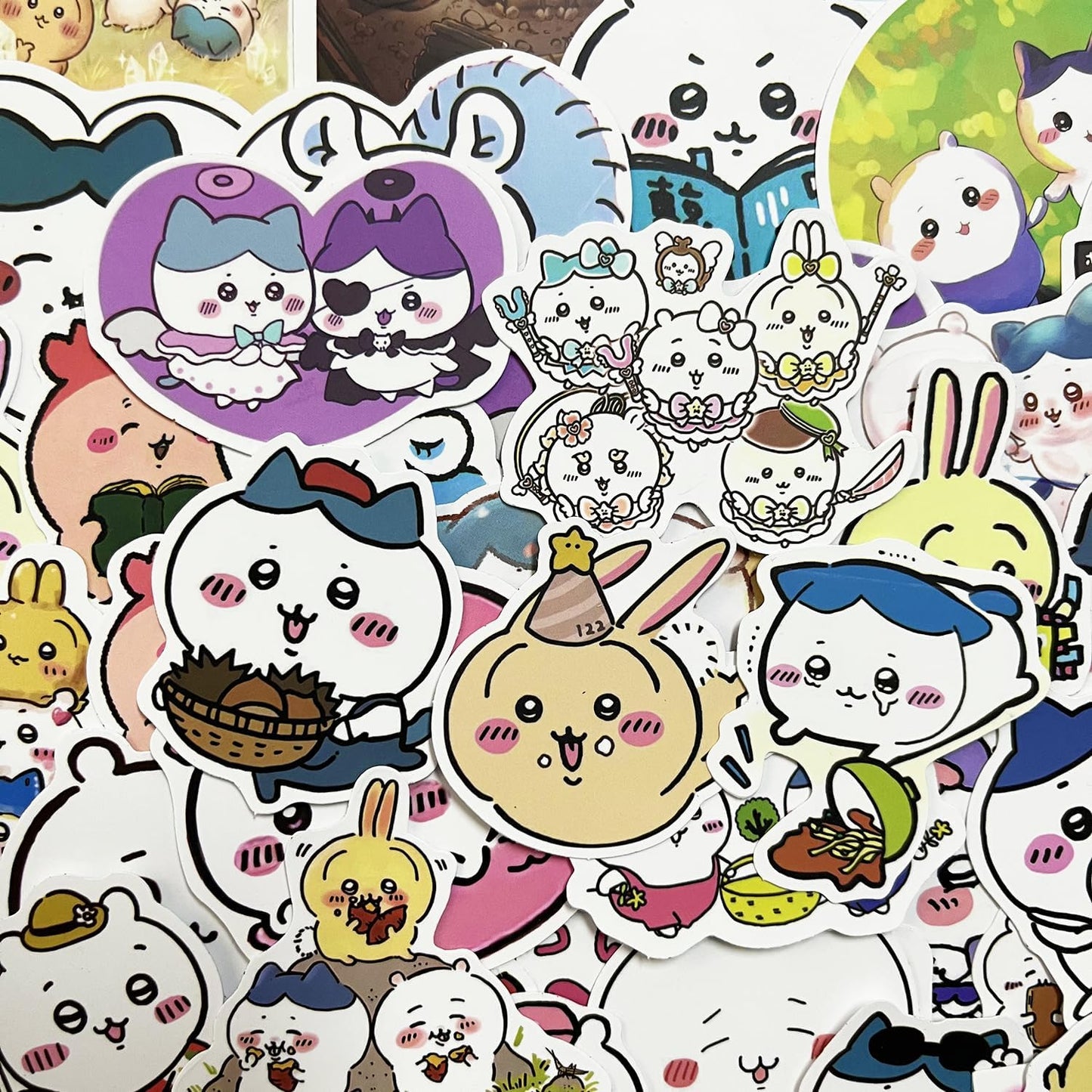 100 Stickers Cute Cartoon Sticker Pack Anime Character Stickers Moe Goods Stickers Waterproof Decal Car Water Bottle Travel Box Laptop Guitar Helmet Bike Decoration Diary Stationery Birthday Gift