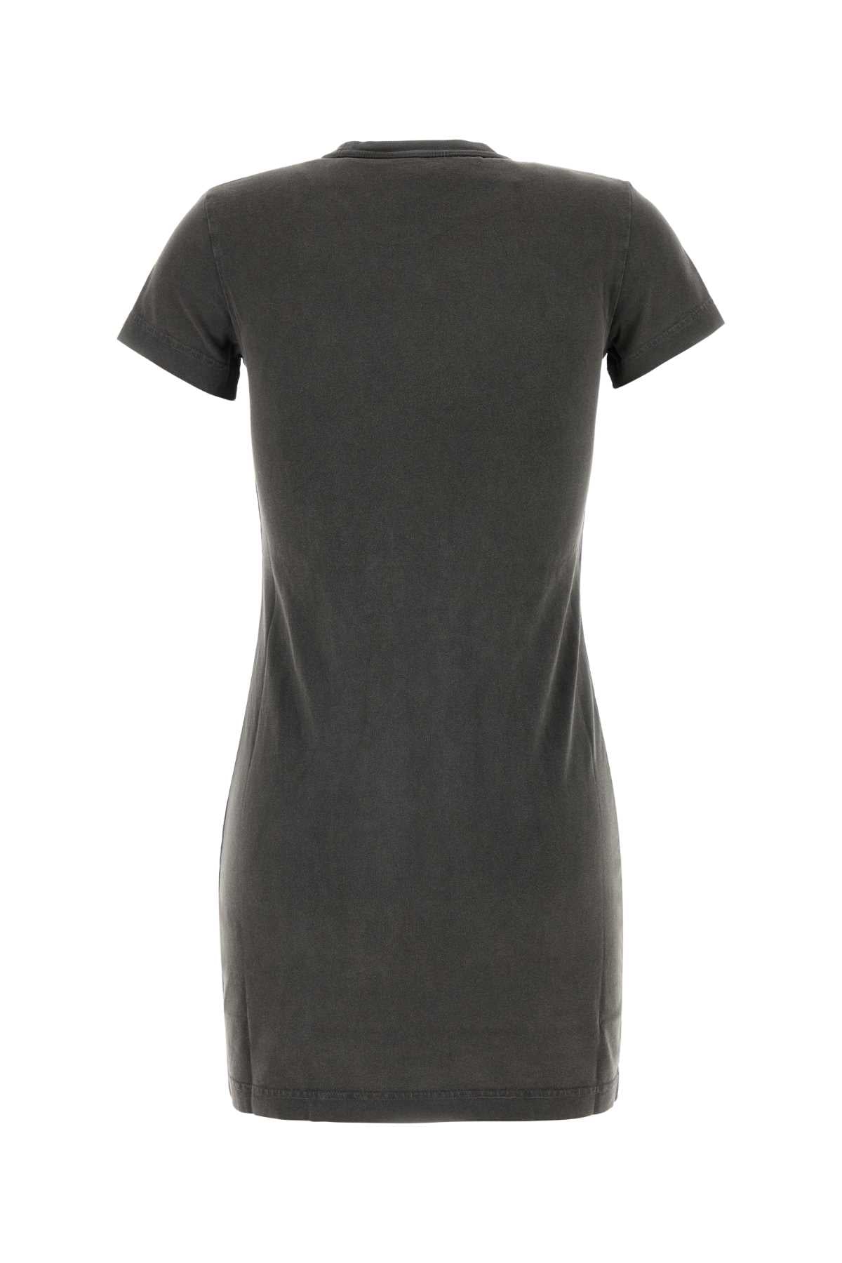 T By Alexander Wang TによるアレクサンダーワンチャコールコットンTシャツミニドレス - Image 2