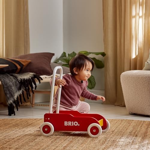 BRIO (ブリオ) 手押し車 レッド 31350 対象年齢 9か月~ 【おもちゃ 玩具 木製おもちゃ プレゼント（誕生日/クリスマス）】