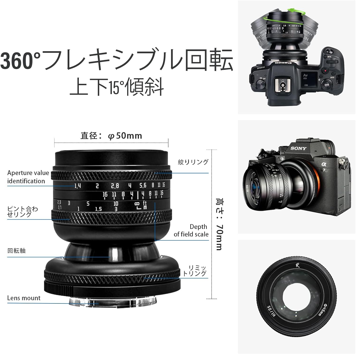AstrHori 50mmF1.4 Miniature Effect is a Manual Large Aperture Full Frame Monofocal Lens with 2 in 1 Tilt and Portrait Lens for Leica/Panasonic/Sigma L-Mount Mirrorless Cameras FP, S5, S1, S1R, S1H,