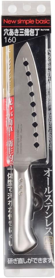 Pearl Metal Santoku Knife 6.3 inches (160 mm) Hole New Simple Basic F-2186