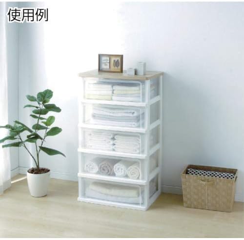 Iris Ohyama WTW-543 Chest Wide (Set of 3 Tiers x 2 Pieces) Made in Japan, Finished Product, 21.8 x Depth 16.1 x Height 24.5 inches (55.6 x 41.0 x 62.3 cm), French Oak Wooden Top Board