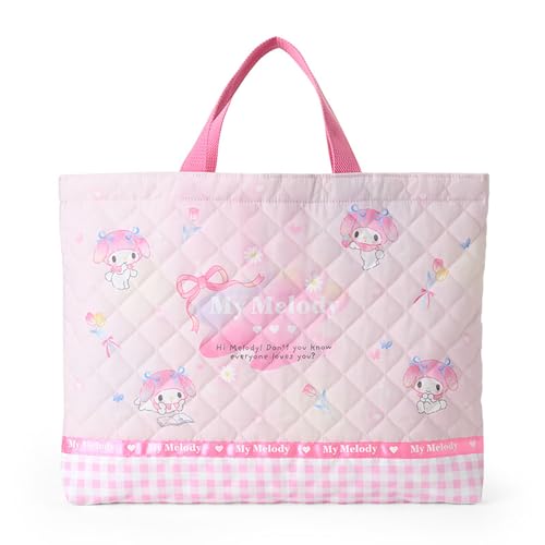 Sanrio Quilted Lesson Bag for Kids, Handbag, Okeko Bag with Loop, Name Space