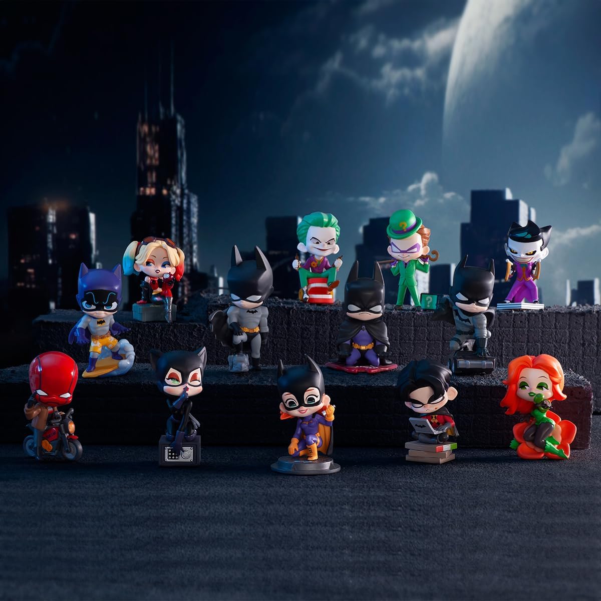 POPMART DC GOTHAM CITY Series (Piece) Popmart Plush Toy Blind Box Figure, Plastic Model, Premium Toy, PVC, Soft Vinyl, Original Characters, Birthday Gift
