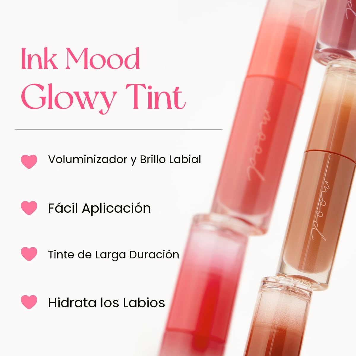 Peripera Ink Mood Glowy Tint | Tinte labial que realza los labios, naturalmente hidratante, ligero, que realza el brillo, duradero, cómodo, no pegajoso, sin película blanca (003 ROSE IN MIND)