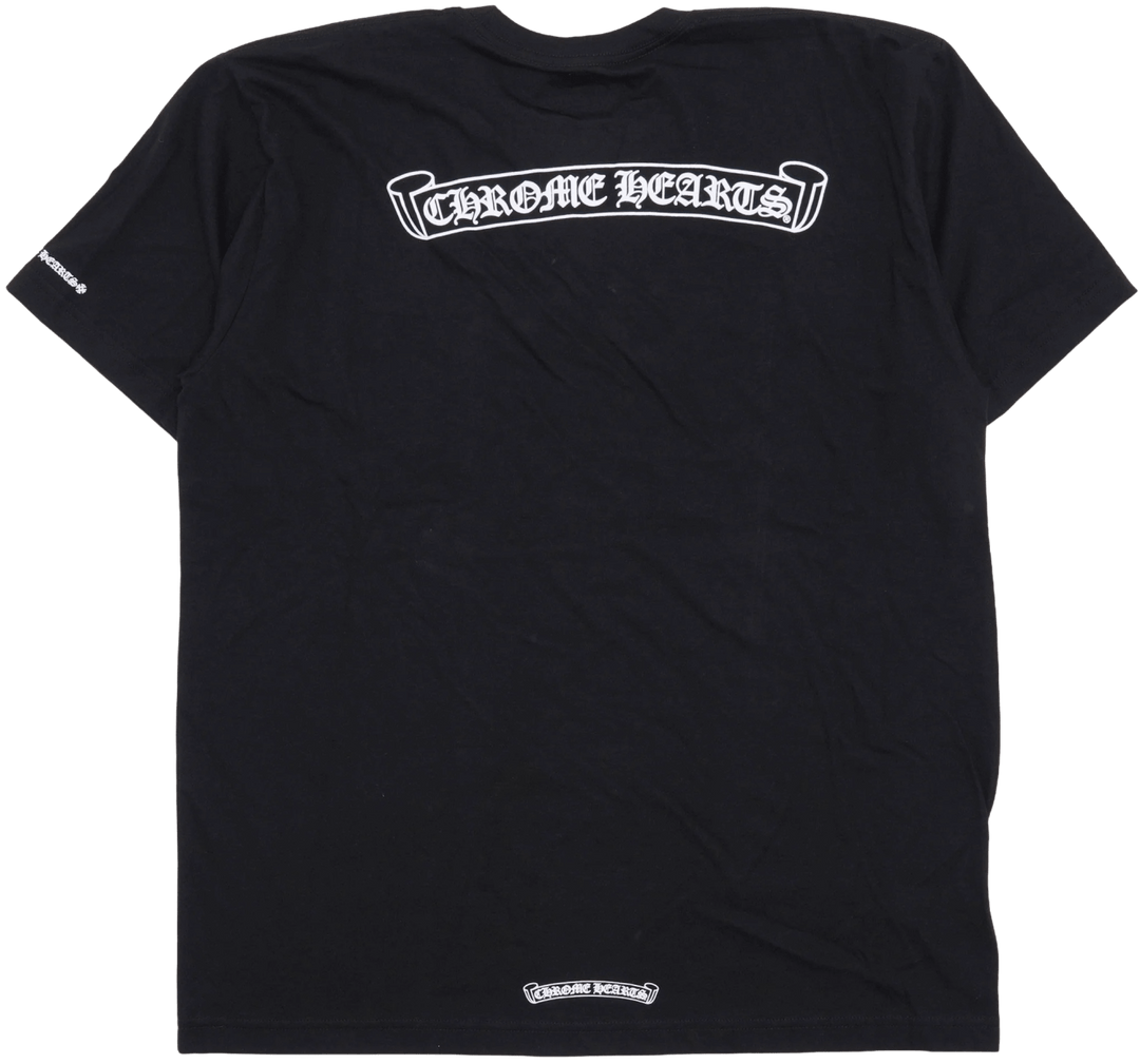 CHROME HEARTS 'BLACK' SCROLL LOGO POCKET TEE