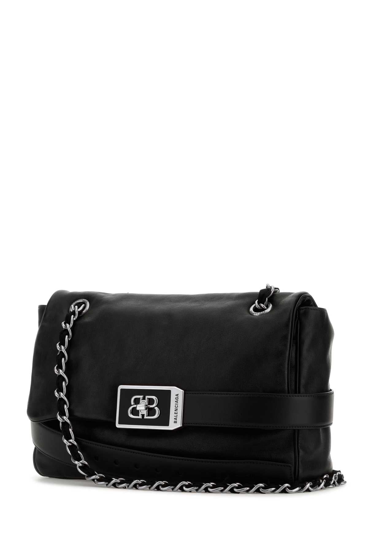 Balenciaga バレンシアガブラックレザーモドゥショルダーバッグ - Image 2