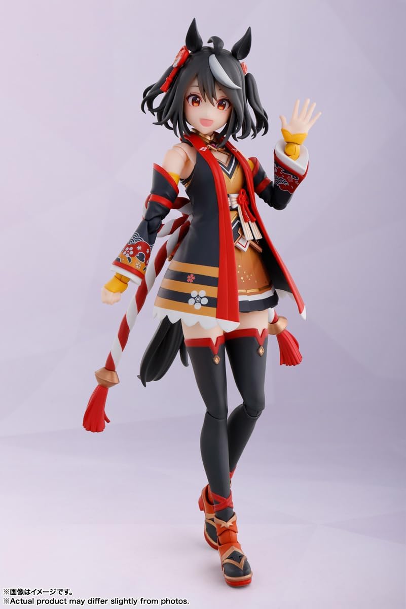 BANDAI SPIRITS S.H. Figuarts Uma Musume Pretty Derby Kitasan Black, Approx. 5.5 inches (140 mm), PVC & ABS, Pre-painted Action Figure