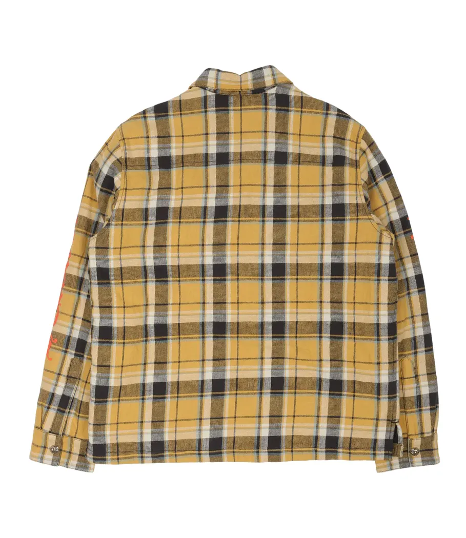 CHROME HEARTS 'YELLOW' LOGO FLANNEL JACKET