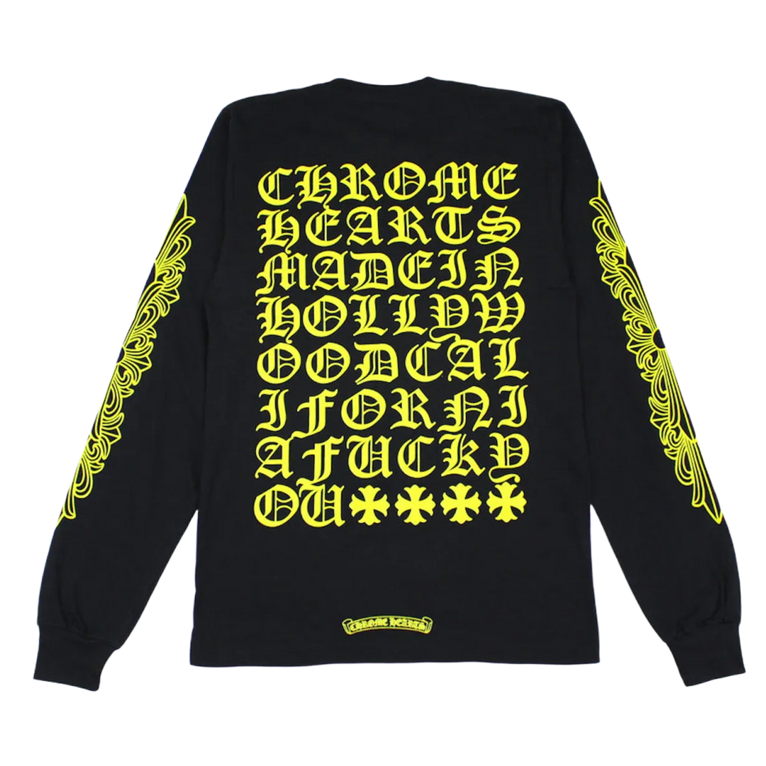 CHROME HEARTS 'MADE IN HOLLYWOOD' YELLOW POCKET LONGSLEEVE TEE
