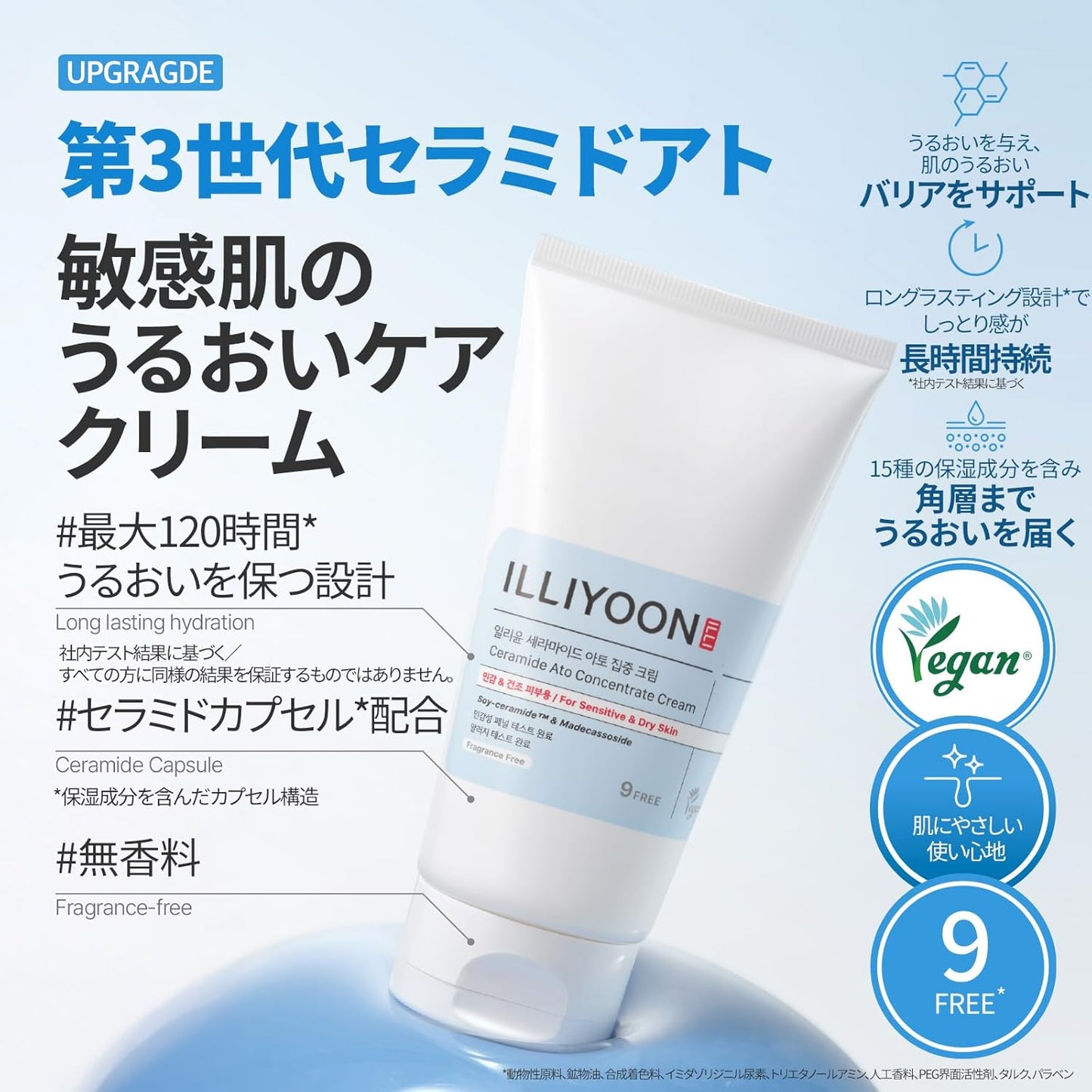 Illiyoon Ceramide at Concentrated Cream, 2.5 fl oz (75 ml), Hypoallergenic, Sensitive Skin, Dry Skin, Moisturizing Care, Cuticle Care, Vegan, Korean Cosmetics