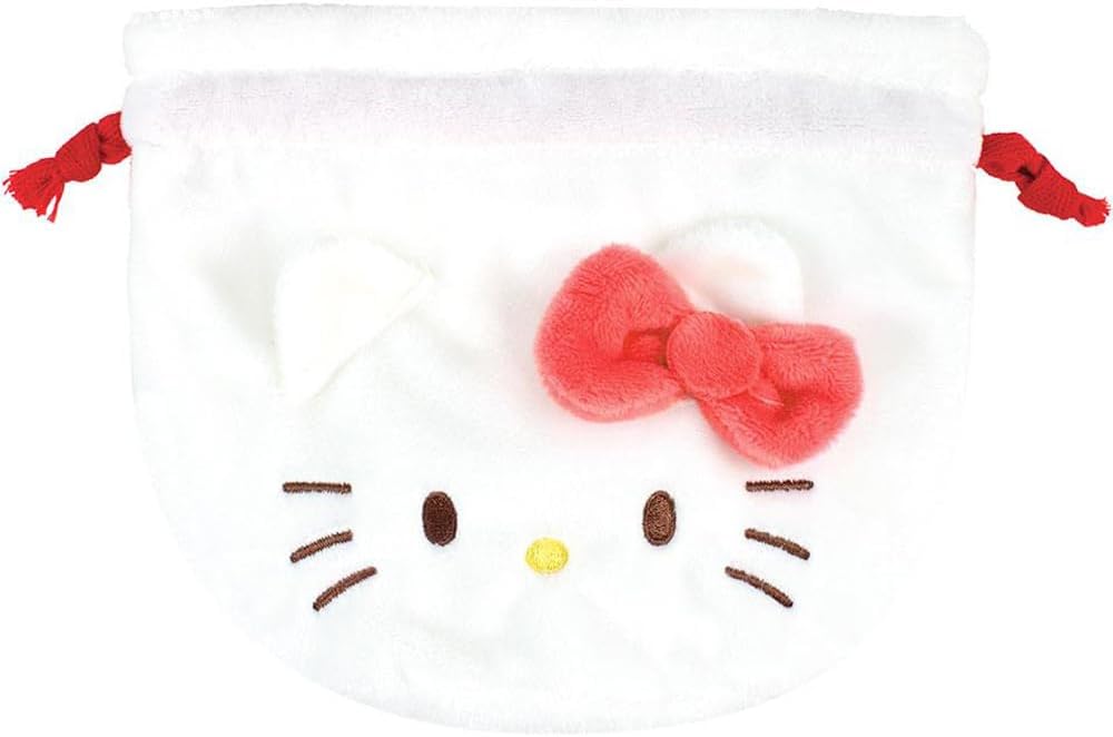 Tees Factory Sanrio Characters Gusseted Mascot Drawstring Hello Kitty H 4.7 x 4.1 x 4.1 inches (120 x 105 x 105 mm) SR-5530352KT