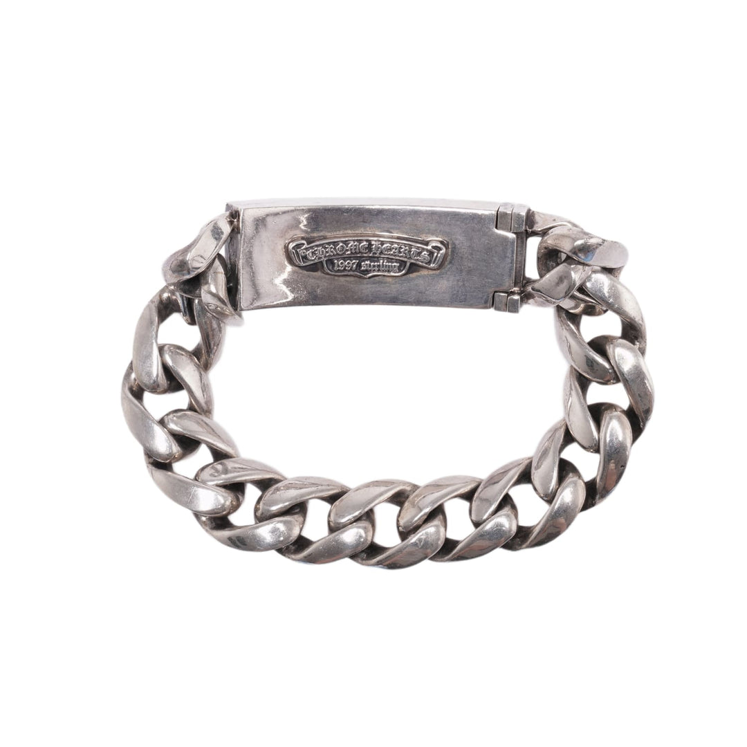 CHROME HEARTS 'FLORAL CROSS' 8IN SILVER BRACELET
