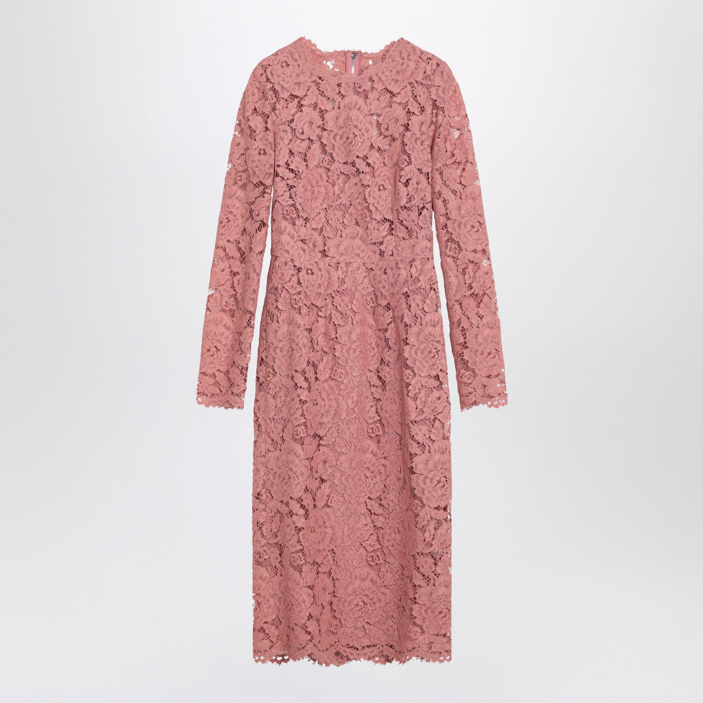 Dolce  Gabbana ドルチェ＆ガッバーナピンクレースチューブロングジュエットドレス - Image 2