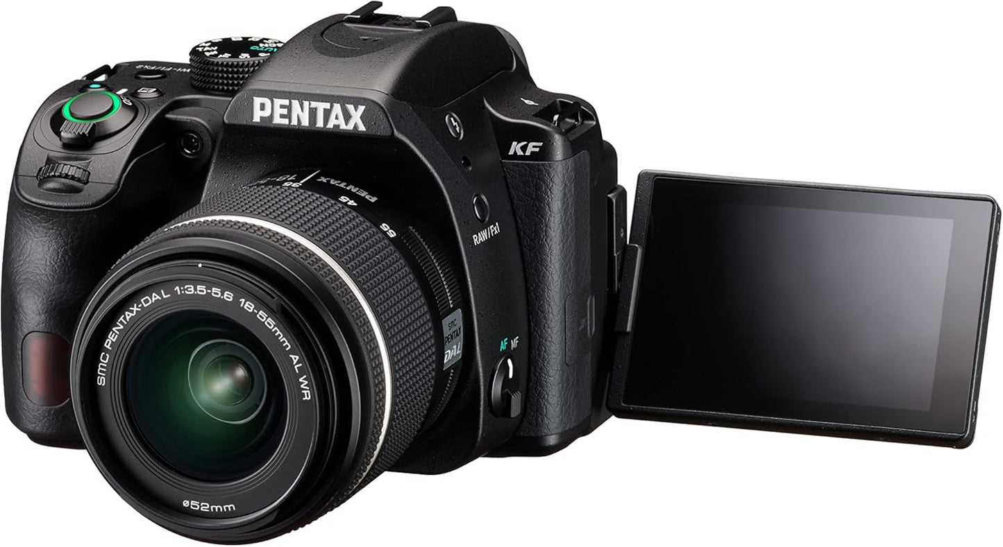 Pentax KF Lens Kit [DAL18-55mm WR] Black APS-C Digital SLR Camera, 100% Viewing Ratio, Optical Viewfinder, 24.24 Megapixels, Internal Image Stabilization Mechanism, Water and Dust Resistant,