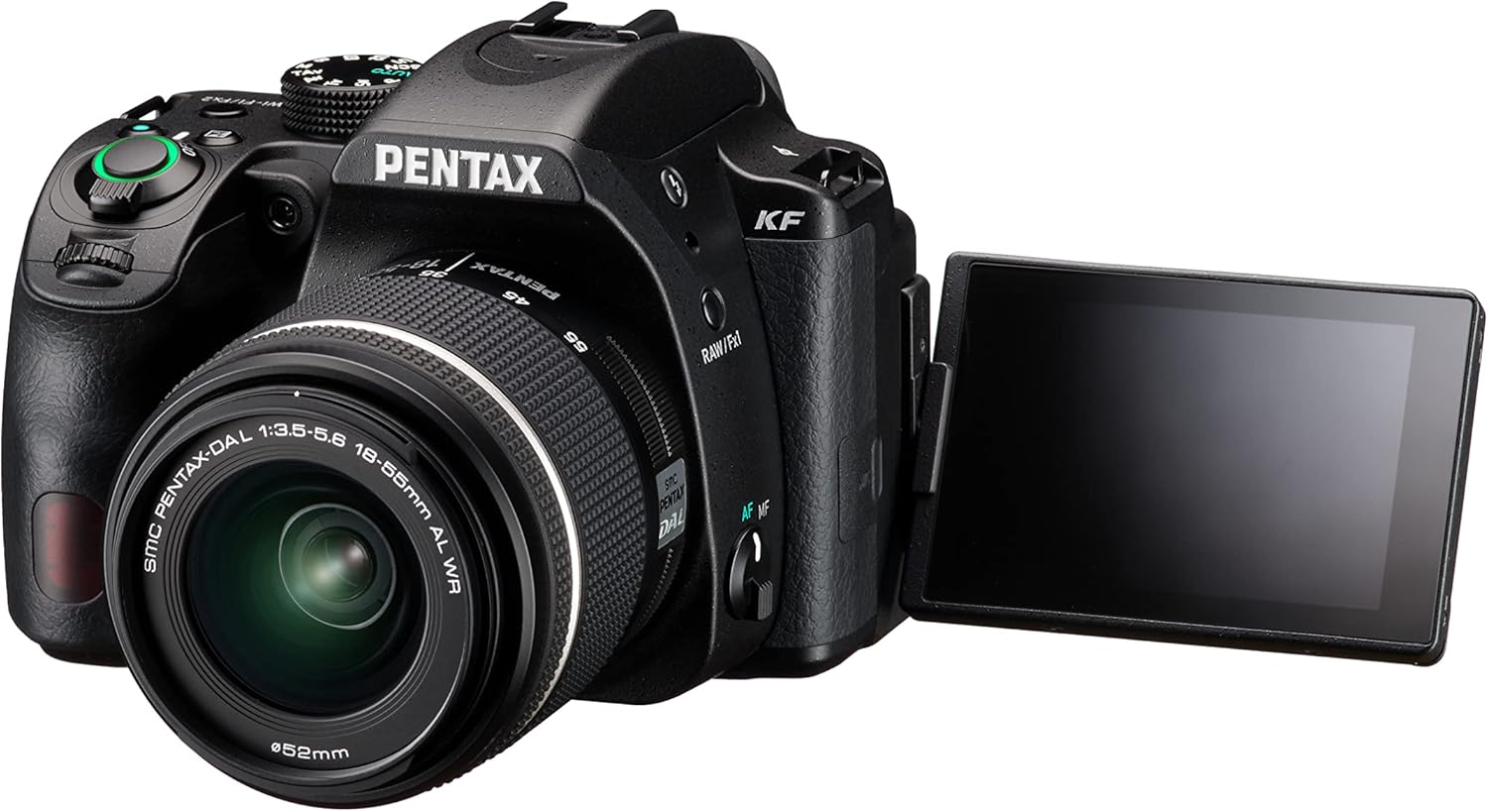 Pentax KF Lens Kit [DAL18-55mm WR] Black APS-C Digital SLR Camera, 100% Viewing Ratio, Optical Viewfinder, 24.24 Megapixels, Internal Image Stabilization Mechanism, Water and Dust Resistant,