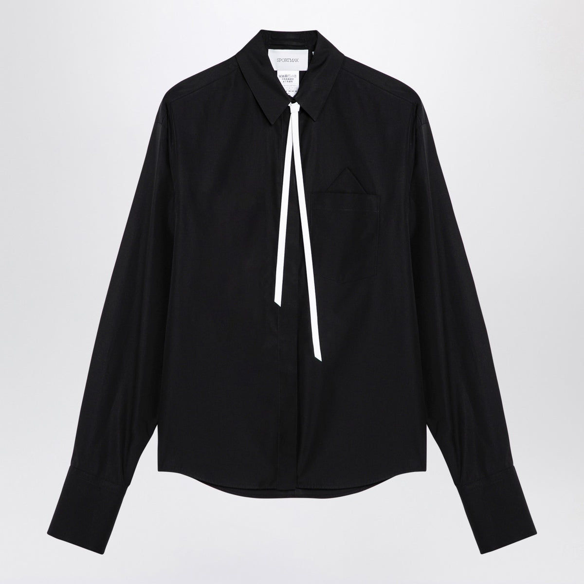 Sportmax SportMax Black Popeline Gesso Shird - Image 2
