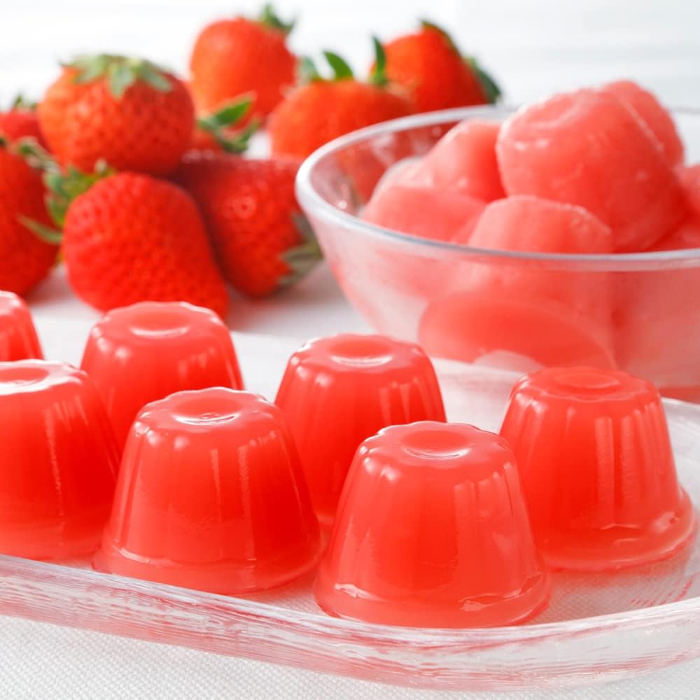 Hokushin Foods MA-5B Amaou Strawberry Bite Jelly Produced in Fukuoka Prefecture, 15 Pieces x 3 Boxes