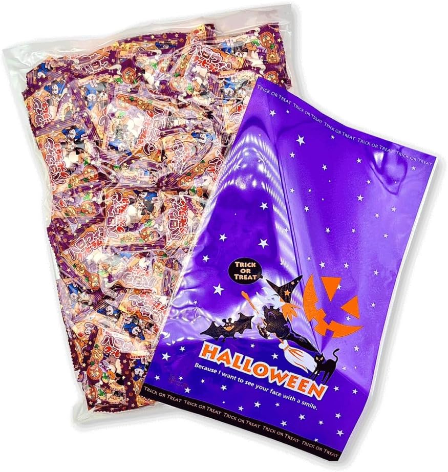 Halloween Kookie Ramune Set of 100 Bags + Halloween Limited Design Bag / Perfect as a Present or Petite Gift! Kooppie Lamune Dagashi, Candy Assortment